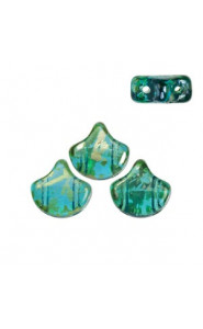 Ginko Leaf Beads 7.5x7.5mm Aquamarine Rembrandt